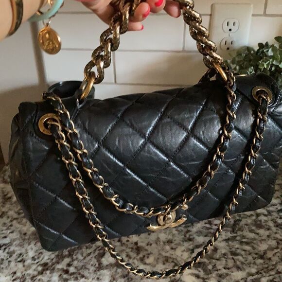 Pre-Loved condition Chanel purse double chain gold - Picture 5 of 14